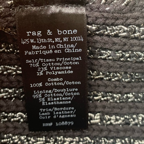 Rag & Bone Moto Sweater Jacket with lamb leather trim - Picture 9 of 10